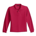thumbnail image 5 of Port Authority Youth Long Sleeve Silk Touch Polo-XL (Red), 5 of 6