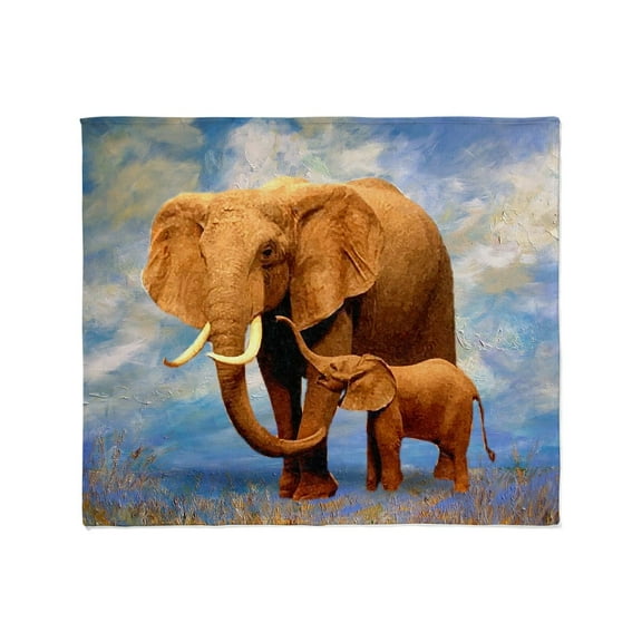 CafePress - Elephant Mother Throw Blanket - Soft Fleece Throw Blanket, 50"x60" for All Ages