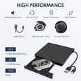 thumbnail image 4 of AUBEAMTO External CD/DVD Drive for Laptop in white , USB 3.0 & Type-C CD Burner, Portable DVD Player, Slim External Optical Drive Compatible with Windows, Mac, Linux OS (2 in 1 USB A&C), 4 of 7