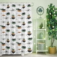 thumbnail image 2 of Shower Curtain, Boho Geometric Green Black Waterproof Shower Curtain Set with Hooks for Bathroom Showers,Stalls and Bathtubs,60x72In Mid Century Patterns, 2 of 9