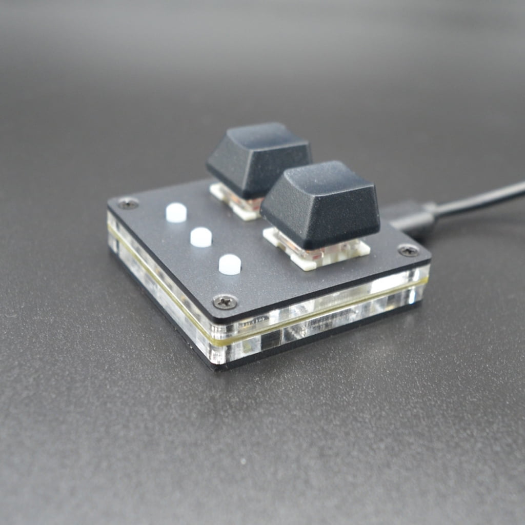 2Key Mini Mechanical Keyboard Color Switches Optional with Lighting Customizable