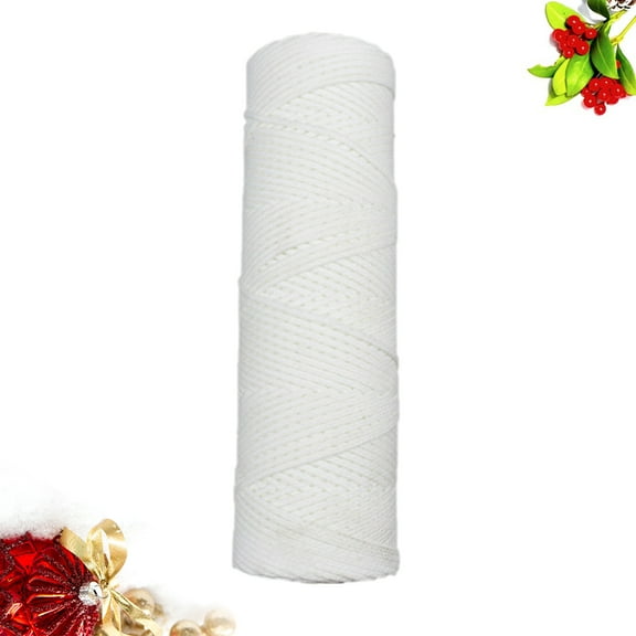RUNROTOO 1Pack Braided Wick Cotton String for Oil Lamps and Candles White 15000cm Long