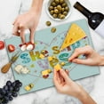 thumbnail image 4 of Engagement Party Cutting Board, Hippie Celebration Hearts Flowers Dots Rainbow Colored She Said Yes Words, Decorative Tempered Glass Cutting and Serving Board, Large Size, Multicolor, by Ambesonne, 4 of 5