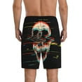 thumbnail image 2 of JUNZAN Glitch Screaming Skull Pattern Sleep Pajama Shorts for Men,Men's Pajama Bottoms,Sleepwear,Pj Shorts, 2 of 7
