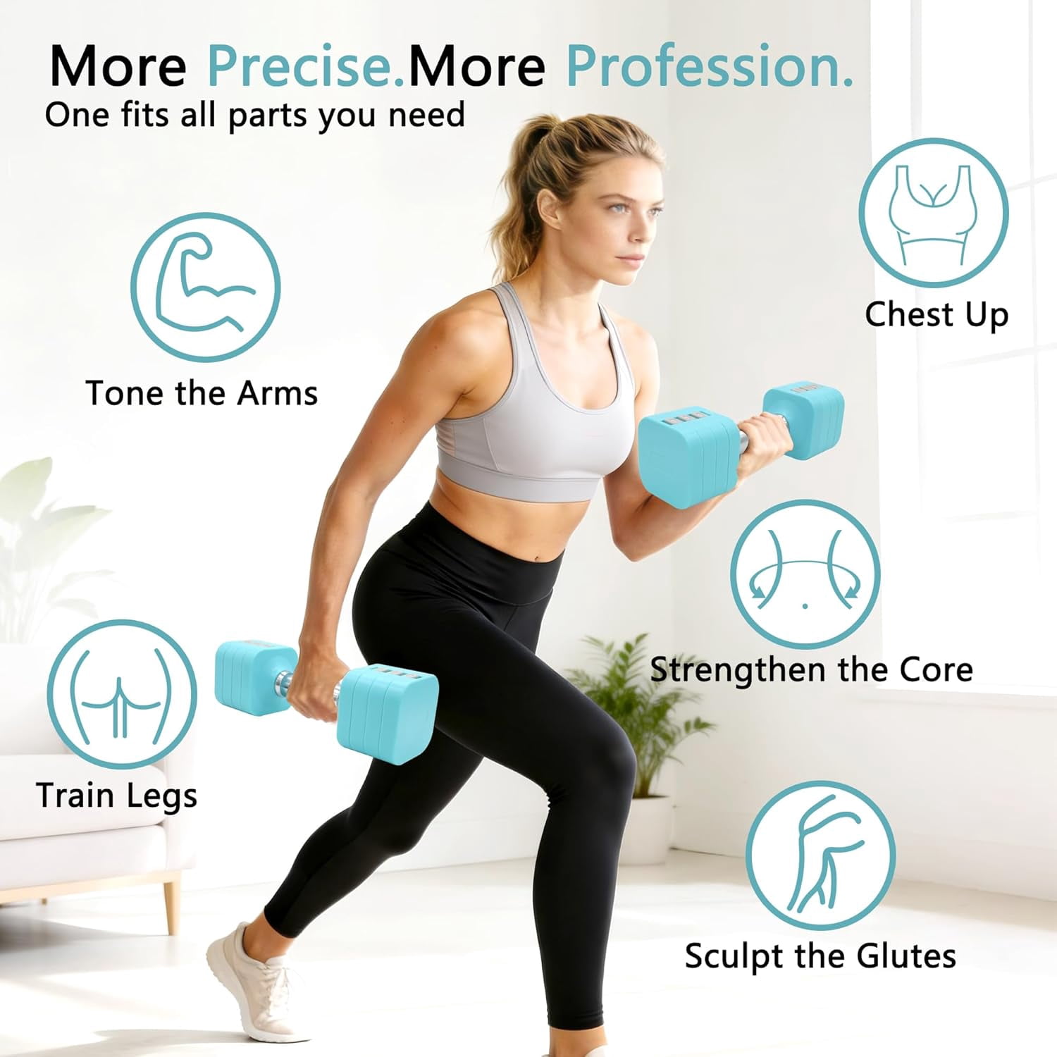 20LBS Adjustable Dumbbell Set, 4 in 1 Free Weights Dumbbells Set for,4lb 6lb 8lb 10lb, with Metal Non Slip Handle，Quick Change，Home Gym Strength Training Equipment for Men and Women