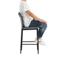thumbnail image 4 of Leather Barstool Set of 2 Grey, 4 of 5