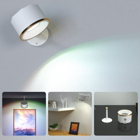 

LED Wireless Spotlight Light 1 Pack Battery USB Rechargeable Wall Light Warm/Natural/White+13 Colorful Change Timing Wall Sconce 360°Rotate Magnetic Ball with Touch Dimmable Remote Control Lights