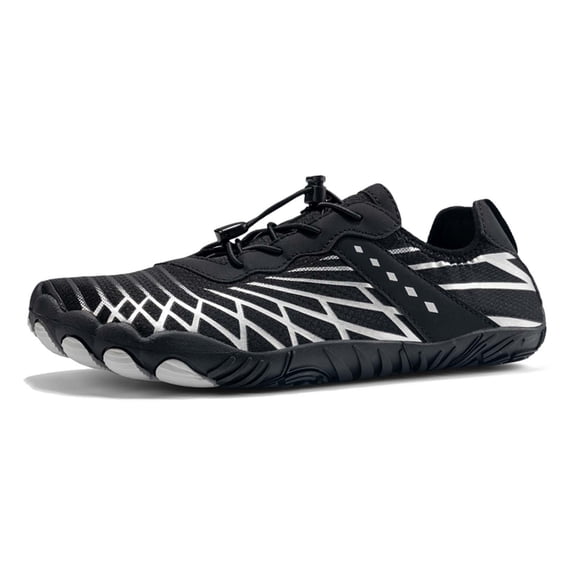 lnmuld Men Women Barefoot Shoes, Breathable Mesh Shoes for Water Yoga Fitness Hiking Color:Black,Size:9.5