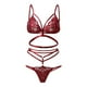 thumbnail image 2 of Gibobby Conjunto ropa interior mujer Lenceria Sexy para Mujer Transparente Ropa Interior Lenceria Vestidos de Mujer Sexis Bralette y Tanga Conjunto Interior Mujer(Rojo, CH), 2 of 5