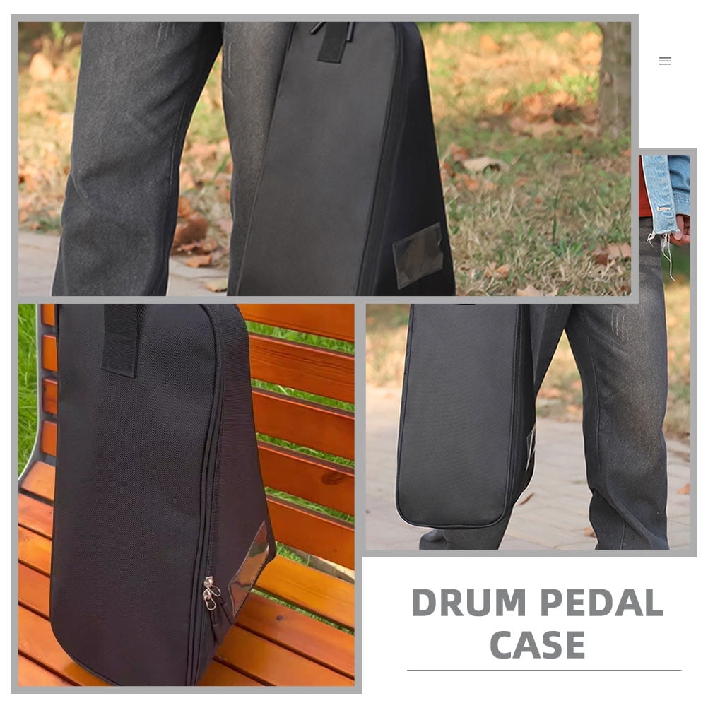 HEANUJJ Black Oxford Cloth Portable Drum Pedal Case, Drum Hardware Storage Bag for Travel and Outdoor Use