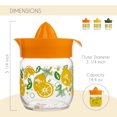 thumbnail image 4 of Crystalia Manuel Citrus Juicer with Glass Storage Jar, All Fruit Squeezer for Lemon Orange Lime Grapefruit Juice, Handheld Juice Press Extractor with Handle, Pour Spout and Glass Storage, Orange, 4 of 7