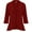 C01-Wine Red, variant on Women's Plus Open Front Lightweight Cardigan 3/4 Sleeves Bolero Wine Red 4X Pleated Ruffles Hemline Shrugs