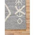 thumbnail image 4 of A2Z Rug Tapis Moderne & Traditionnel Marocain 5534 Gris Clair Shaggy, 4 of 7