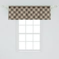 thumbnail image 2 of Ambesonne Brown Plaid Valance Pack of 2, Plaid Pattern Vintage, 54"X18", Pale Sepia Dark Taupe, 2 of 3