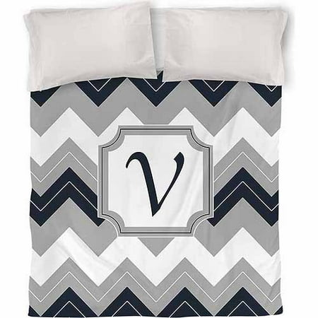 Idg Chevron Monogram Duvet Cover Blue Walmart Com