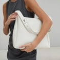 thumbnail image 3 of Stylago 2pcs Shoulder Purses for Women Adjustable Strap Soft Leather Handbag Stylish Tote Work Cellphone Underarm Bag Set White, 3 of 7