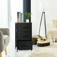 thumbnail image 3 of Nightstand with 3 Drawers, Bedroom, Antique Wood Look Top and Fabric Box Nightstand, Bedroom, Living Room, Office, Black, 3 of 3