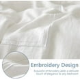 thumbnail image 2 of Simple&Opulence 100% Washed Linen Duvet Cover Set Queen 88"x92" - 3 Pieces Soft Farmhouse Comforter Cover Set Double Embroidered with Button Closure - 1 Duvet Cover and 2 Pillowshams (White, Queen), 2 of 7