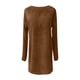 thumbnail image 3 of Otoño e invierno Mujer Casaul Sólido Manga larga Suelto O-cuello Peludo Suéter Vestido Fridja nbo2967, 3 of 4