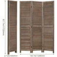 thumbnail image 5 of 3 Panel Wood Room Divider Folding Privacy Wall Divider 67" x 16.9" Each Panel Folding Screen for Home Office, Brown, 5 of 7