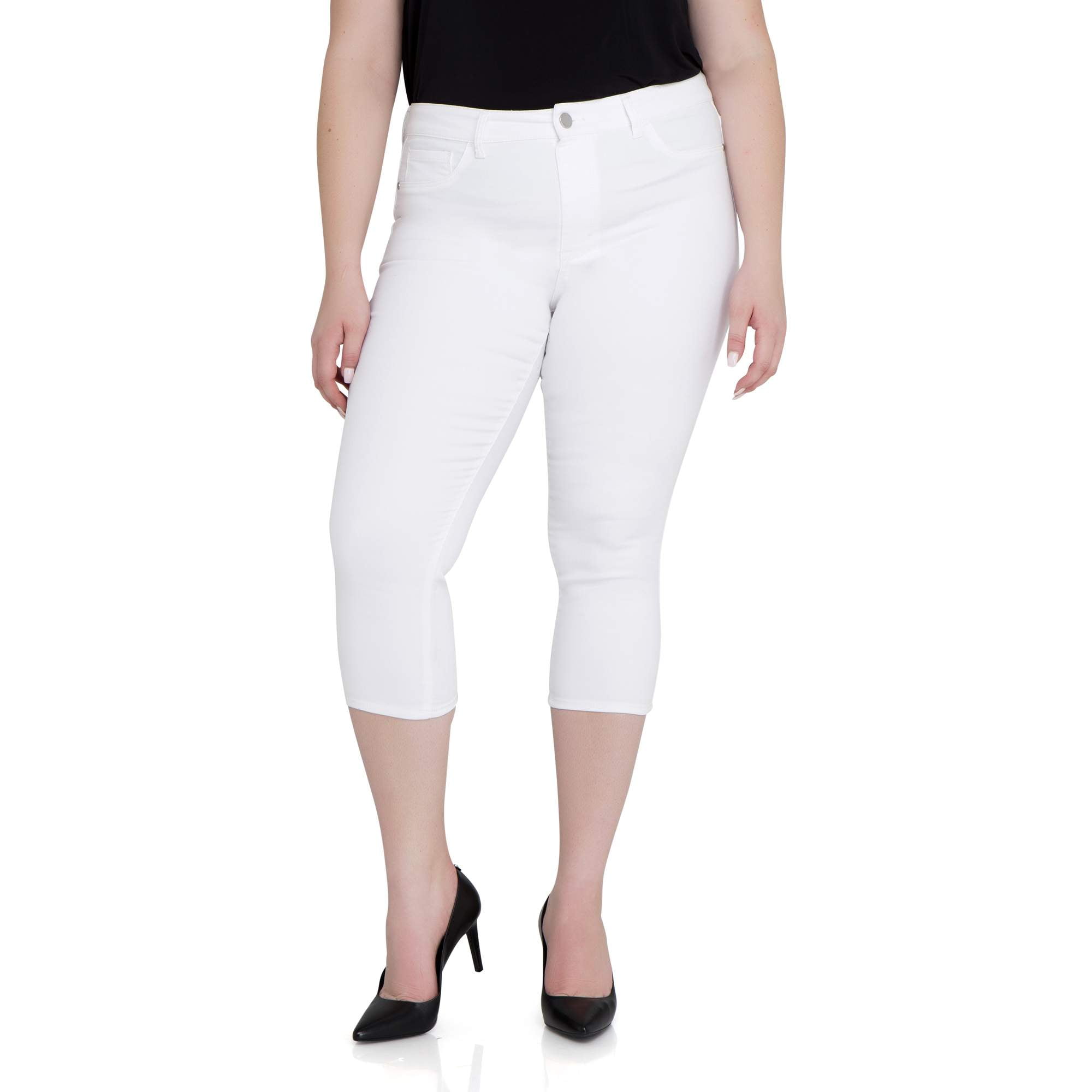 Jordache Women's Plus Size Hot Spot High Rise Pull on Capri Walmart