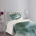 thumbnail image 5 of Ambesonne Forest Quilted Bedspread Set 2 Pcs, Winter Snowy Foliage, Twin Size, Turquoise White, 5 of 6