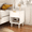 White4, variant on 26.77''H Wooden Nightstand with One Drawer One Shelf for Kids, Adults, White+Golden handle