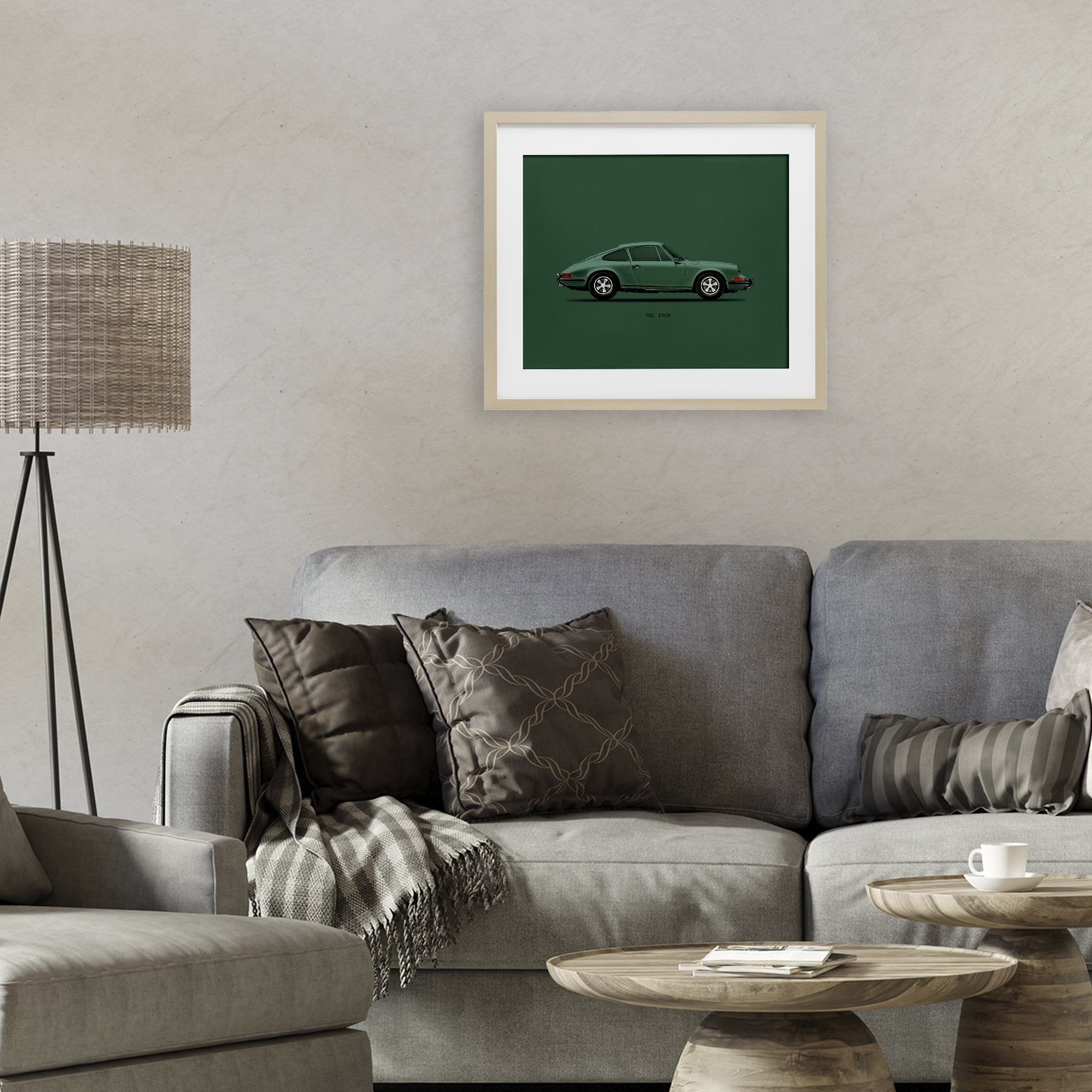 Stupell Industries Green Toned Classic Car Birch Framed Print Under Glass, design by Mark Rogan