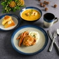 thumbnail image 3 of Gibson Couture Bands 16-Piece Dinnerware Set, Blue and Cream, 3 of 5