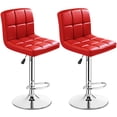 thumbnail image 4 of Patiojoy Tabourets de Bar Pivotants Réglables Modernes Carrés en Cuir PU, Ensemble de 2, 4 of 5
