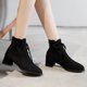 thumbnail image 3 of NECHOLOGY Botas Mujer Adulto Femenino Zapatos Botines para mujer Botines de mujer Moda de otoño e invierno de sólido Cómodo Tacón cuadrado Tacón grueso Cremallera trasera (Black, 6.5), 3 of 6