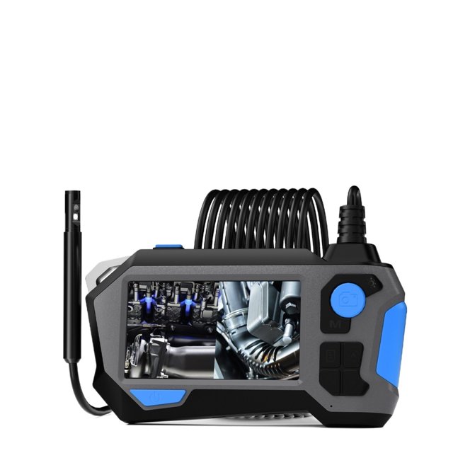 360° Auto Rotation Industrial Endoscope Camera 360 Degree Steering Dual Lens 4.5'' Screen Inspection Borescope Rigid Cable ,Easily Maneuver