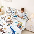 thumbnail image 3 of Feelyou Tropical Shark Coral Full Size Sheets for Boys Girls Kids, Underwater Ocean Animal Bed Sheets, White, 4-Piece, 3 of 5
