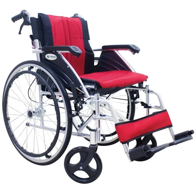Silla De Ruedas Plegable Aluminio Ligera Todo Terreno Rojo Drive Medical 868
