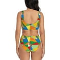 thumbnail image 3 of Kdxio German Shepherd Dog Print Women's 2 Piece High Waisted Wrap Spaghetti Strap Summer Swimsuit Bikini Set-, 3 of 7