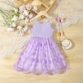 thumbnail image 7 of Wuxain Child Girls Dresses Spaghetti Strap A Line Mesh Dress 10D Skirt With Full Up Butterflies For Toddler To Preteen Summer Skirt, Purple, 12-18 Months, 7 of 7