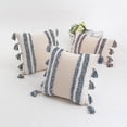 thumbnail image 4 of Nvzi Geometric Embroidery Tufted Throw Pillow Covers 18x18 Inch Boho Cotton Canvas Woven Tufted Tassel Cushion Covers Home Decor (Grass Green,18"x18"), 4 of 5