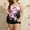Pink, variant on Honeeladyy Plus Size Tankini Swimsuits for Women Printed Tankini Tops with Swim Shorts Two Piece Bathing Suits Pink L