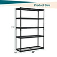 thumbnail image 3 of KOKEBREN 5 Tier 72" H Garage Storage Shelving Unit Heavy Duty Metal Utility Rack with Adjustable Shelves 2500 lbs,48"W x 18" D, 3 of 9