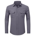 thumbnail image 4 of Sopiago Men's Linen Shirts Big and Tall Cotton Linen Shirts Casual Mens Long Sleeve Button Down Shirts Solid Color Long Sleeve Work Tops 2025 Fall Blouses Dark Gray,XXL, 4 of 6
