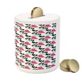 thumbnail image 3 of Geometric Piggy Bank, Squares Circles and Triangles in Different Colors with Scribble Lines on White, Ceramic Coin Bank Money Box for Cash Saving, 3.6" X 3.2", Multicolor, by Ambesonne, 3 of 4