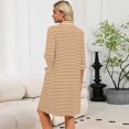 thumbnail image 7 of BOMYJESK Zipper Robes for Women Collar 3/4 Sleeve Bathrobe Knee Length Zip Up House Coats Casual Soft House Dress with Pockets Brown L, 7 of 7