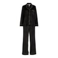 thumbnail image 2 of Joyspun Women's Velour Notch Collar Top and Pants Pajama Set, 2-Piece, Sizes S-3X, 2 of 5