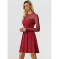 thumbnail image 2 of Vestido corto de una línea de fiesta Allegra K Rojo M, 2 of 6