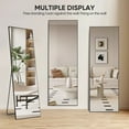thumbnail image 4 of EDX Full Length Mirror 56"x15" Full Body Mirror Rectangle Free Standing Wall Mounted Leaning Hanging Full body Mirrors, Black, 4 of 7