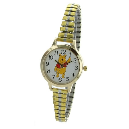 Charming Disney Winnie the Pooh Analog Happy Waving Winnie Stretch Band Watch Easy To Read WP8001