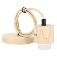 thumbnail image 3 of E27 Wooden Pendant Light Bulb Holder Vintage Lighting Accessory Wooden Ceiling Pendant Light Base Socket 220V, 3 of 12