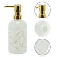 thumbnail image 5 of Unique Bargains 1 Pc Simple Cylindrical Soap Pump Dispenser for Hotel 400ml White Gold Tone, 5 of 6