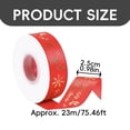 thumbnail image 3 of Christmas Ribbon 75.46Ft Merry Christmas Satin Ribbon with Gold Snowflake Pattern for Holiday Gift Wrapping Xmas Tree Garland Wreath Decorations Ribbon for DIY Craft Party Supplies, 3 of 4