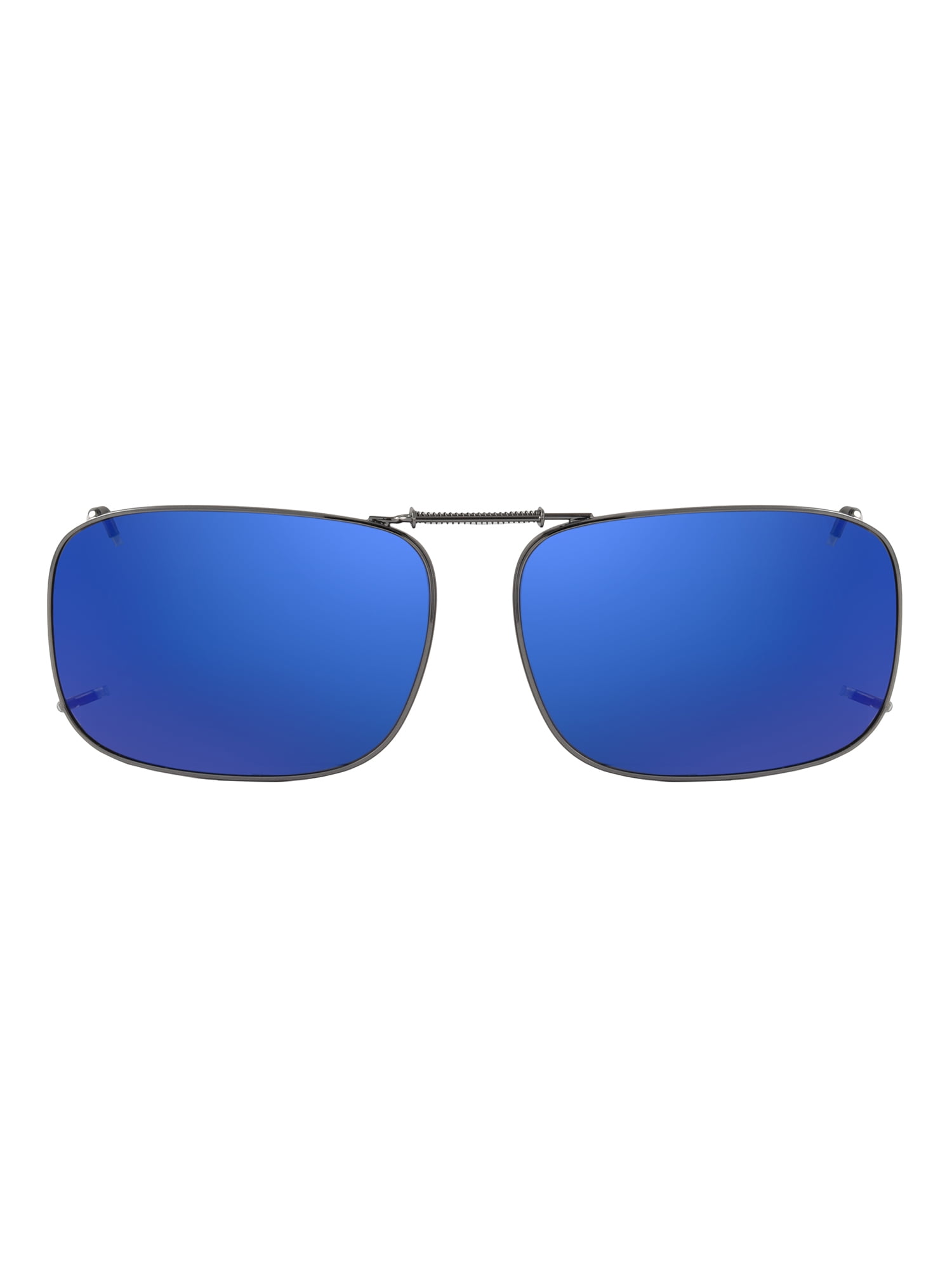 Blue mirror clip on sunglasses clearance